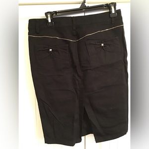 Black Pencil Skirt with Back Pocket Bow Detail